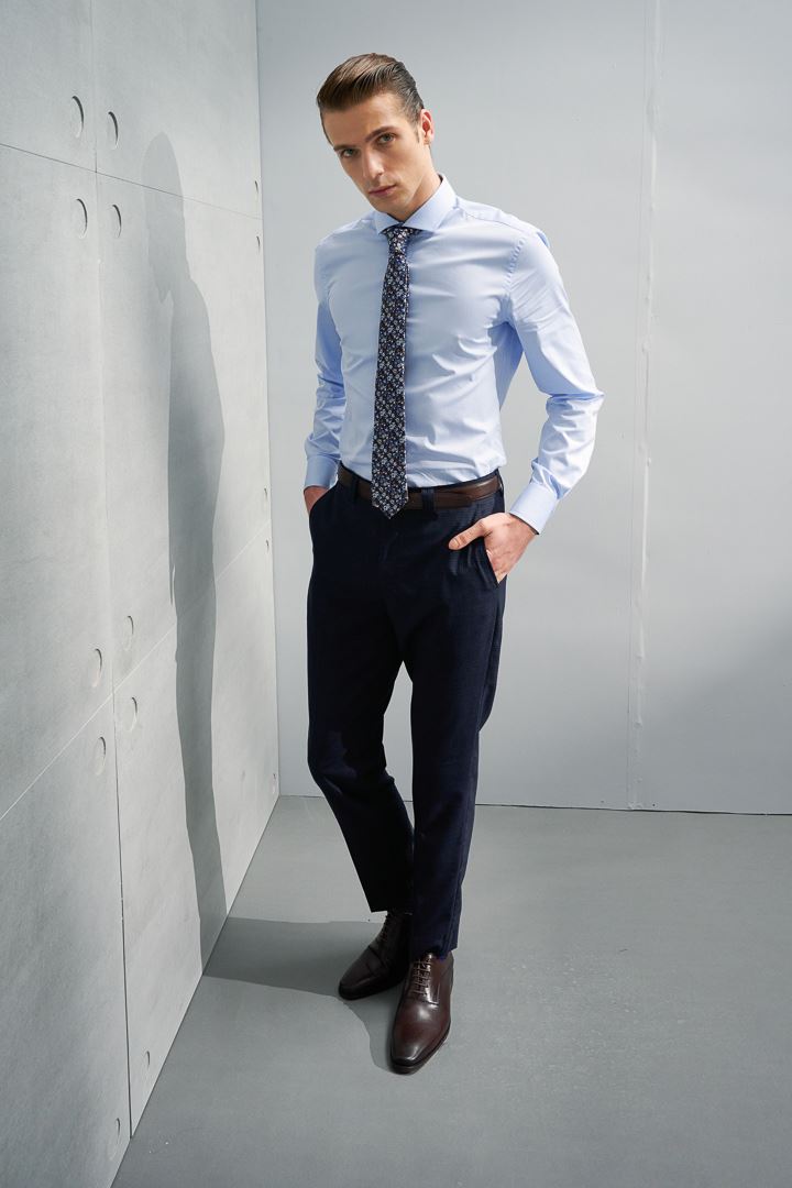 SST&C #Machine Washable Series  Navy Check Pattern Slim Fit Suit Trousers | 0212204005  (Outlet)_5