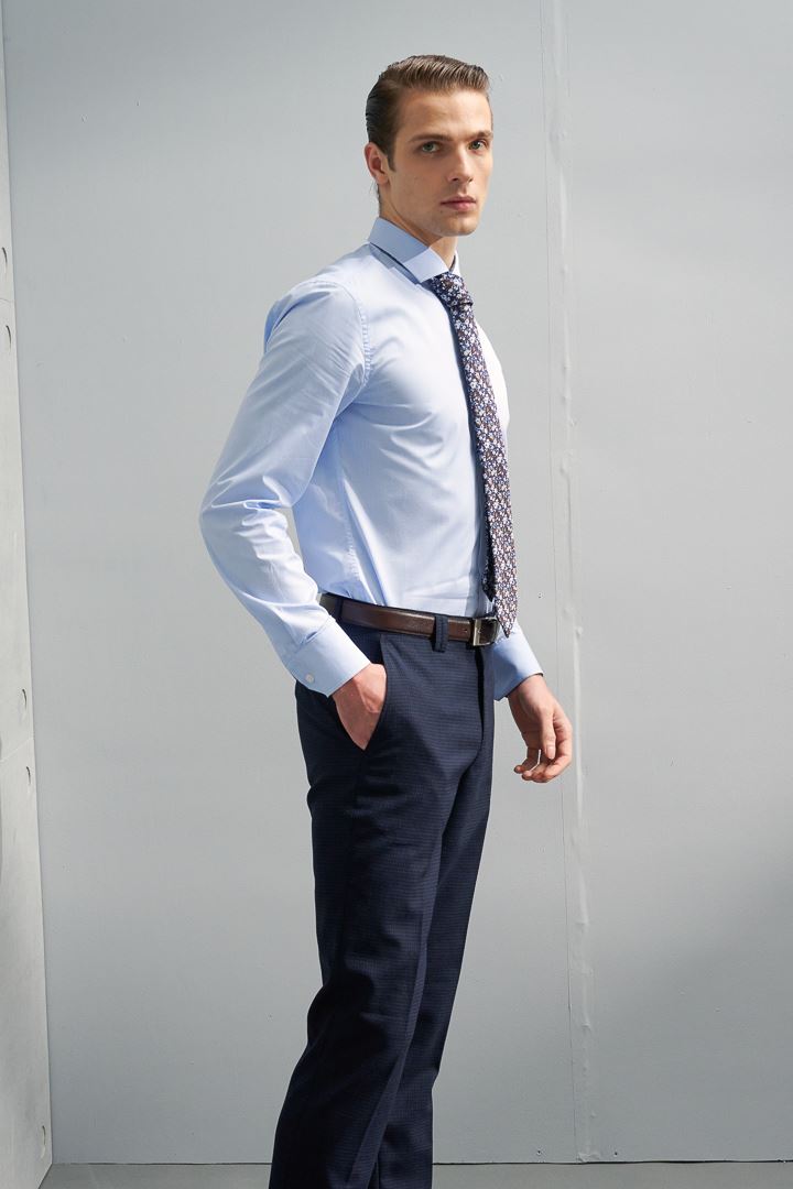 SST&C #Machine Washable Series  Navy Check Pattern Slim Fit Suit Trousers | 0212204005  (Outlet)_6