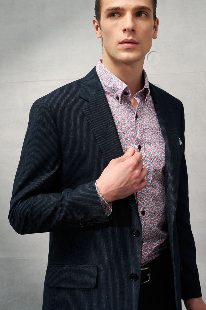 SST&C #Elastic Fit  Red Floral Cotton Stretch Print Shirt | 0312204011  (Outlet)_4