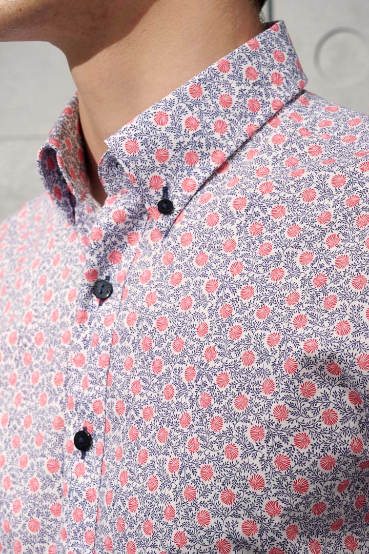 SST&C #Elastic Fit  Red Floral Cotton Stretch Print Shirt | 0312204011  (Outlet)_5