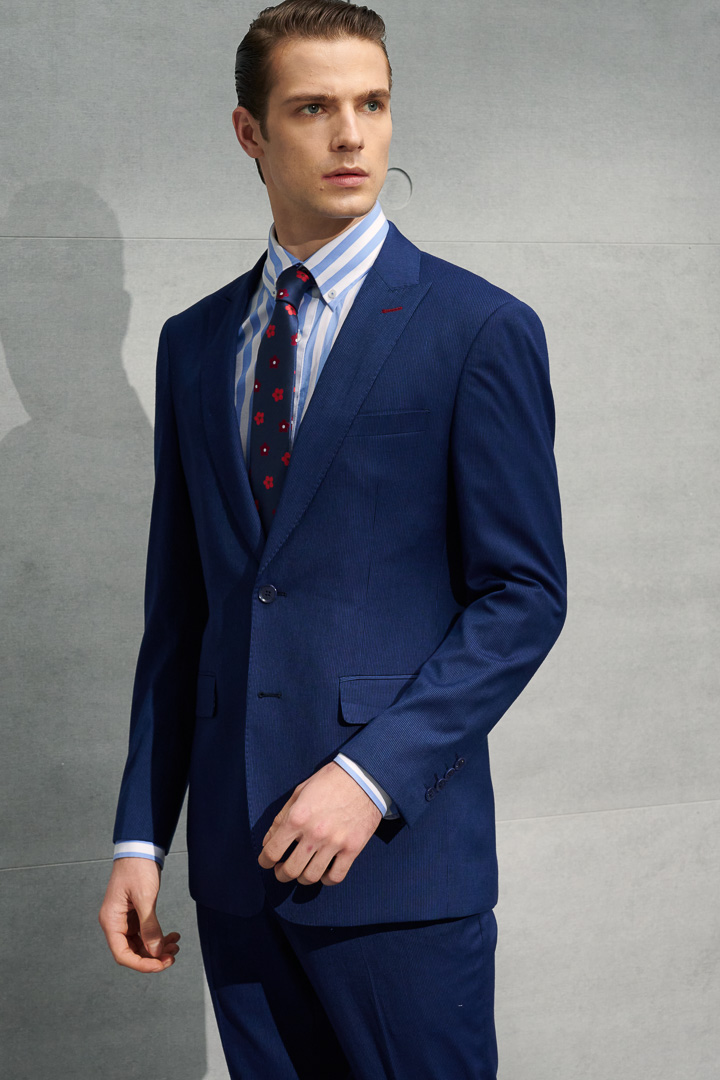 SST&C #Easycare  Blue and White Wide Stretch Shirt | 0312204013  (Outlet)_4