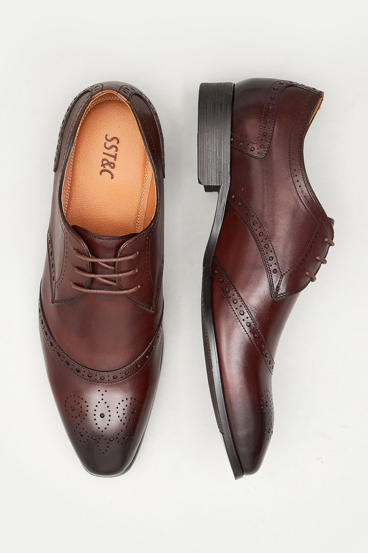 SST&C Dark Brown Derby Shoes | 1312204002  (Outlet)_4