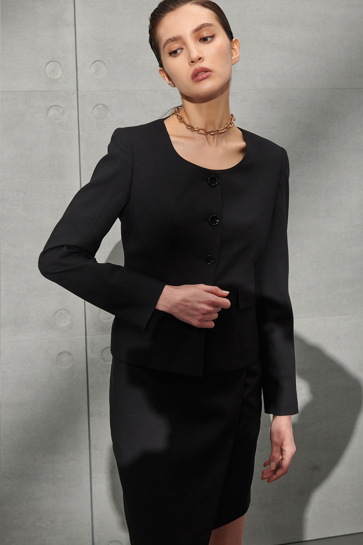 SST&C #Online Exclusive  Designer Round Neck Women’S Suit Jacket | 7162204002  (Outlet)_0