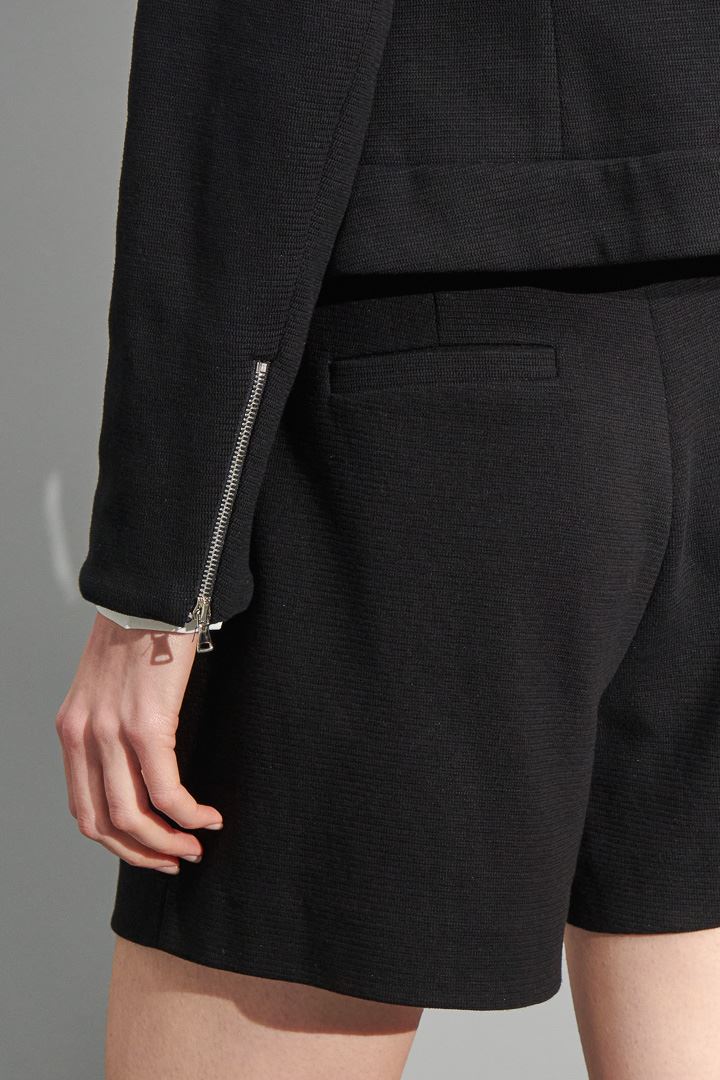 SST&C #Online Exclusive  Women'S Black Spliced ​​Zip Short Jacket | 8162204002  (Outlet)_6