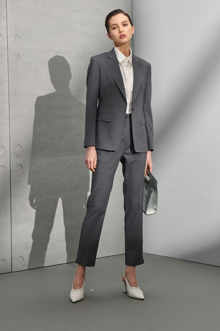 SST&C Women'S Basic Premium Gray Slim Fit Suit Trousers | 7262204003  (Outlet)_0