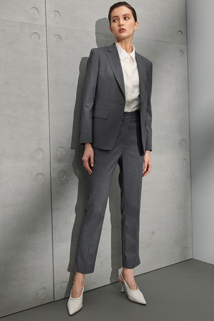 SST&C Women'S Basic Premium Gray Slim Fit Suit Trousers | 7262204003  (Outlet)_1