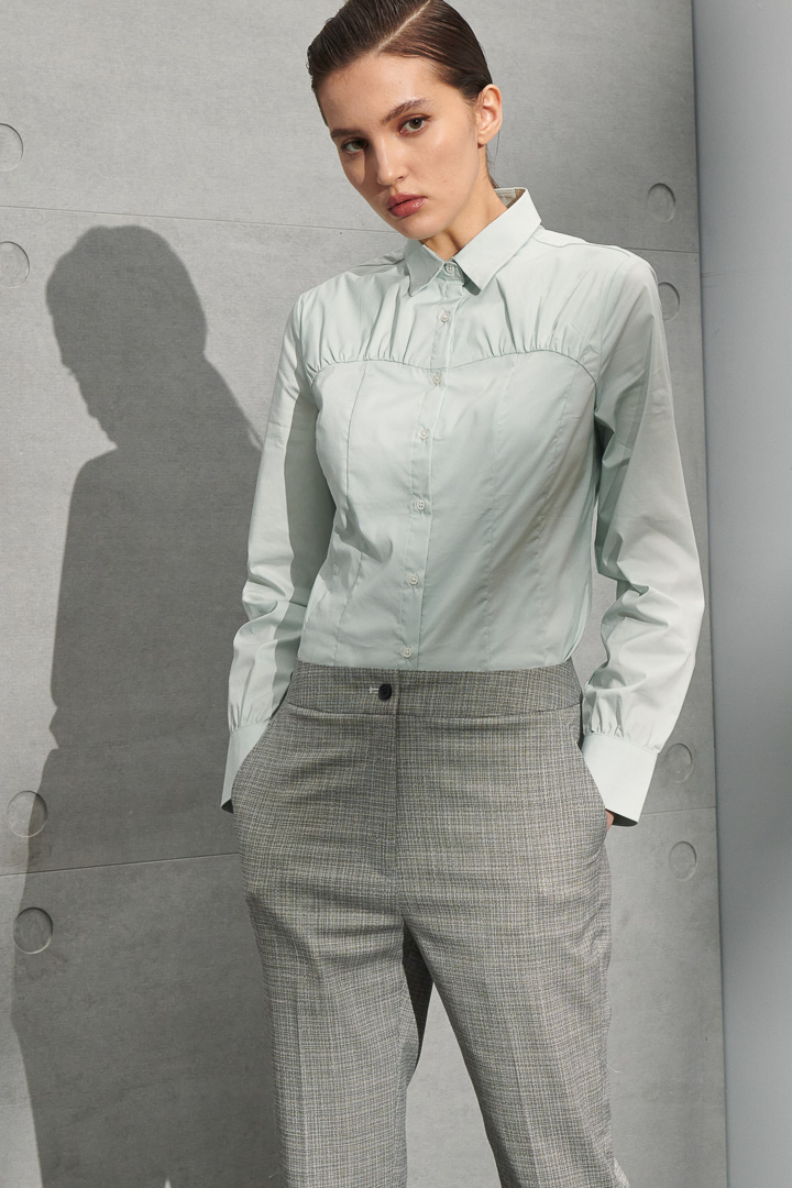 SST&C Women'S Floral Gray Check Pattern Small Straight Suit Trousers | 7262204004  (Outlet)_5