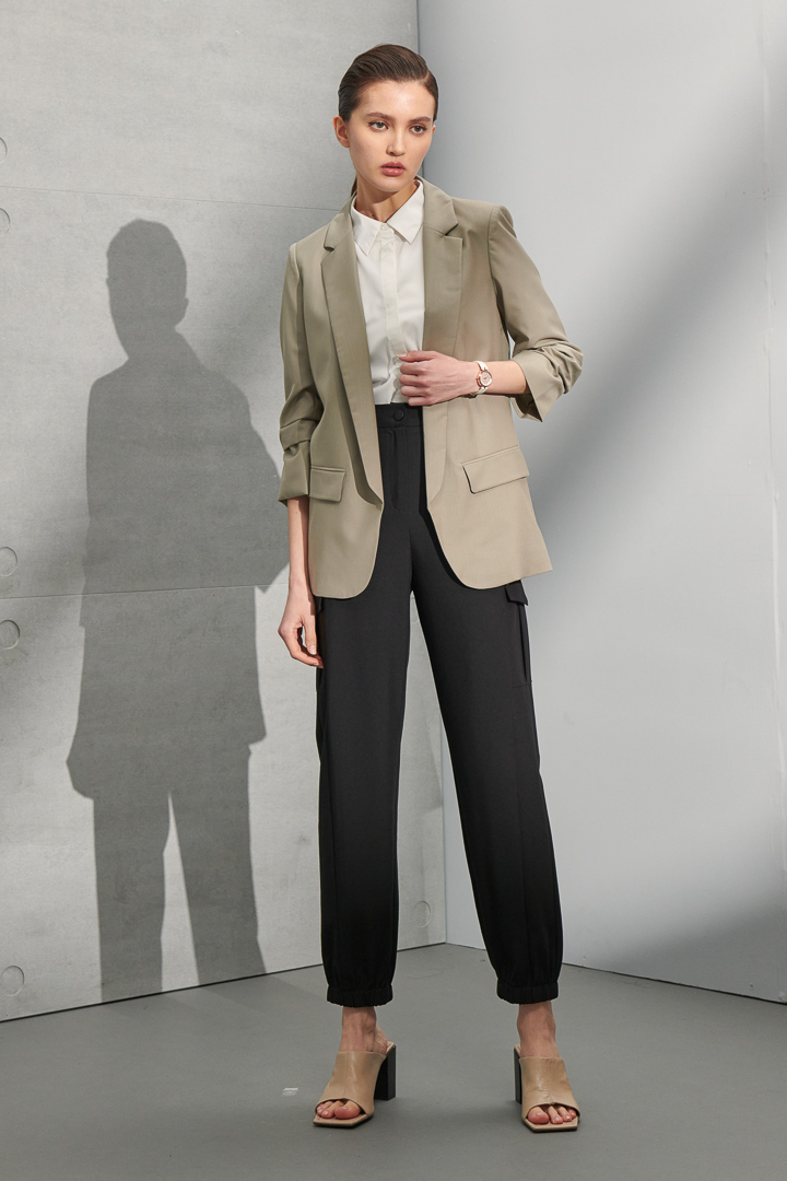 SST&C Women'S White Wrinkled Cuff Short Sleeve Shirt | 7562204007  (Outlet)_2