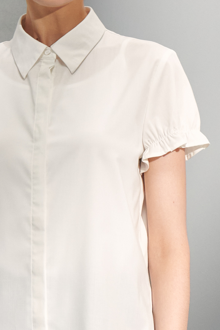 SST&C Women'S White Wrinkled Cuff Short Sleeve Shirt | 7562204007  (Outlet)_5