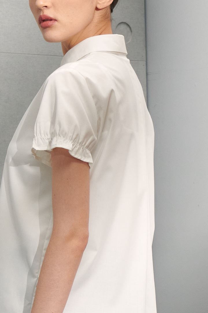 SST&C Women'S White Wrinkled Cuff Short Sleeve Shirt | 7562204007  (Outlet)_6