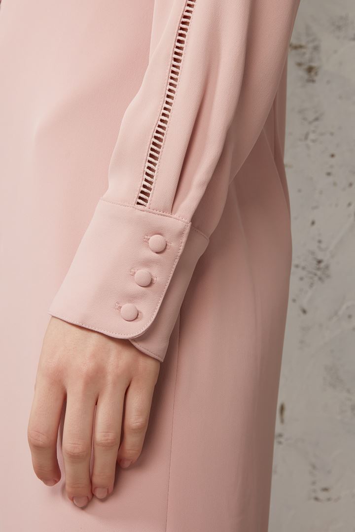 SST&C #Online Exclusive  Rose Pink V-Neck Long-Sleeved Short Dress | 8562003002  (Outlet)_6