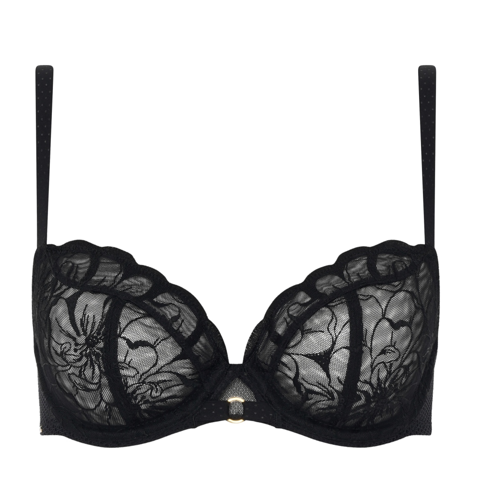 【Chantelle】丁字內褲>XS-S>黑色(12M90_011)【Fleurs】_4