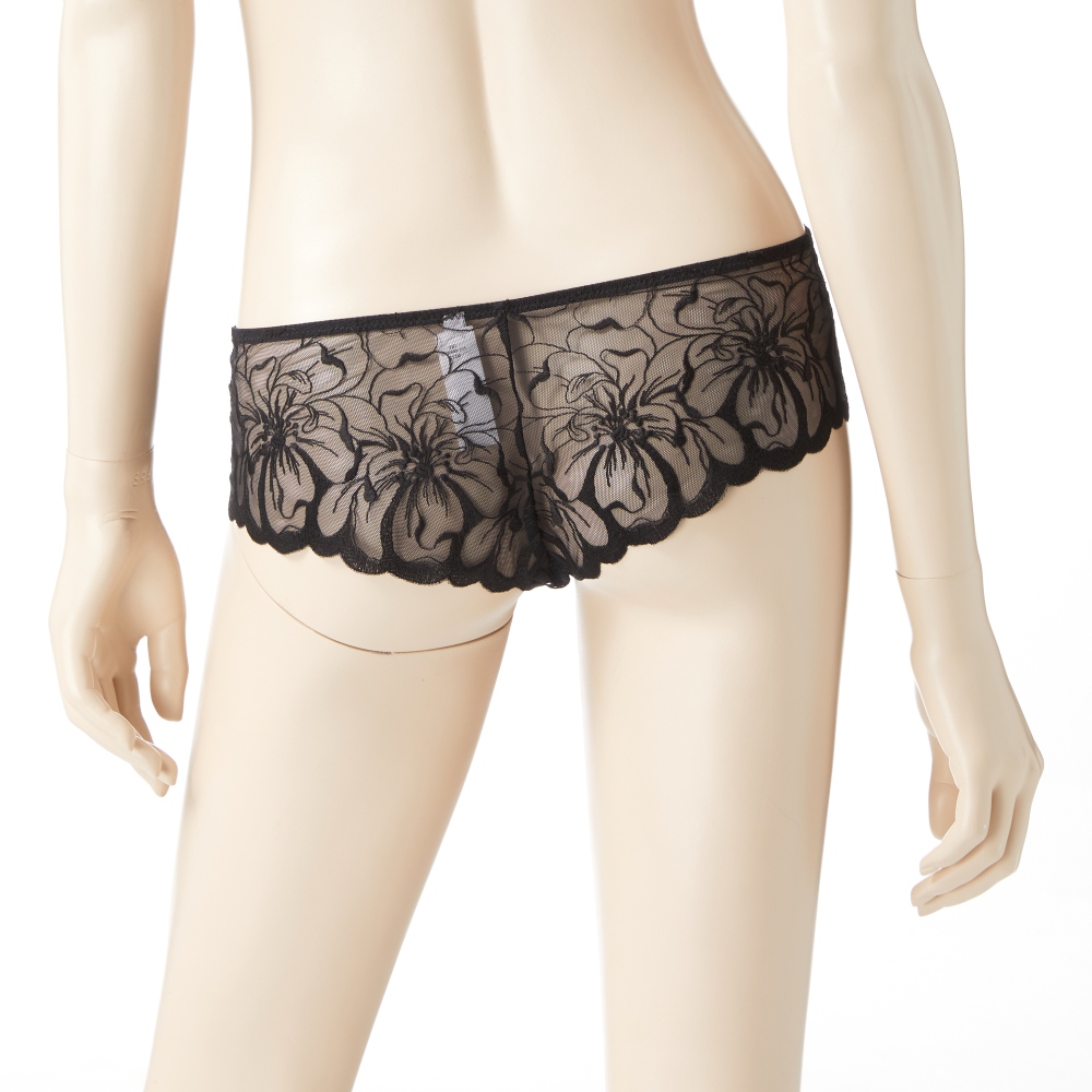 【Chantelle】四角內褲>XS-M>黑色(12M40_011)【Fleurs】_2
