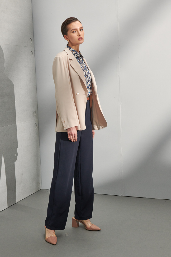 SST&C #Online Exclusive  Pink Beige Lapel Style Casual Women'S Suit Jacket | 8162204004  (Outlet)_1