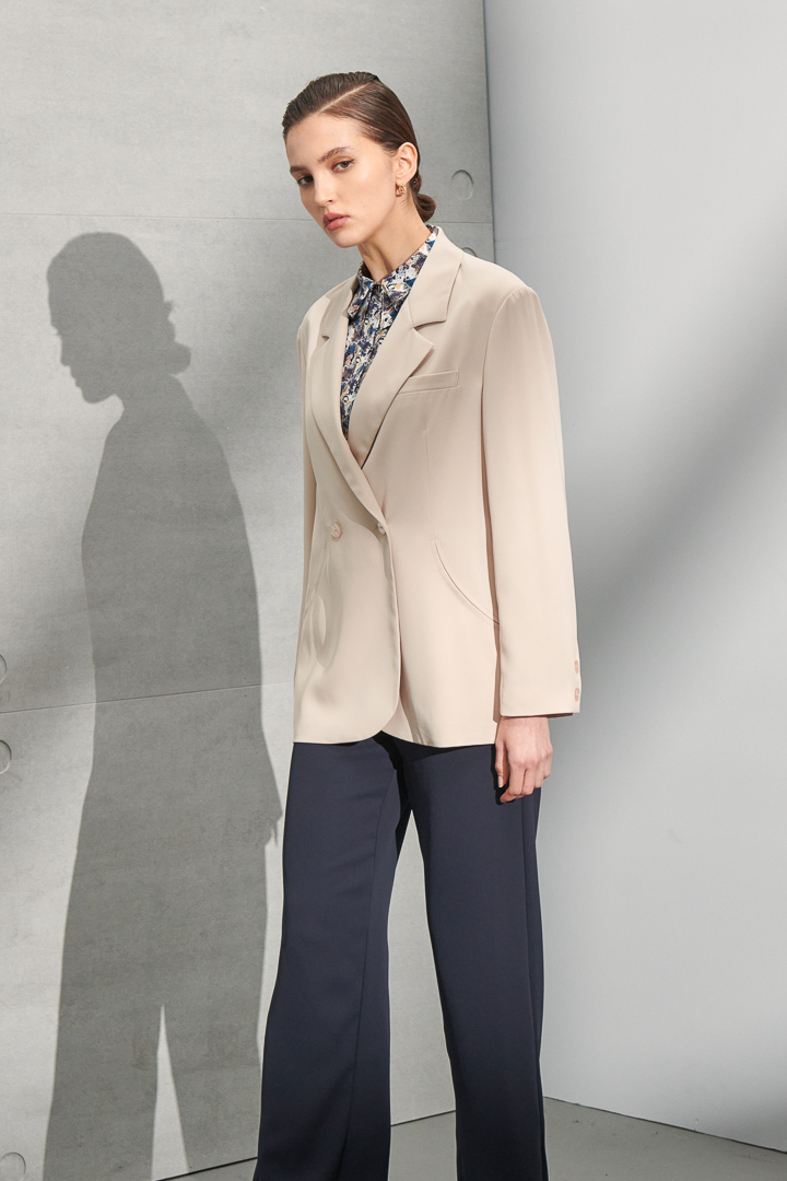 SST&C #Online Exclusive  Pink Beige Lapel Style Casual Women'S Suit Jacket | 8162204004  (Outlet)_2