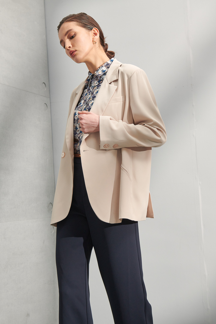 SST&C #Online Exclusive  Pink Beige Lapel Style Casual Women'S Suit Jacket | 8162204004  (Outlet)_3