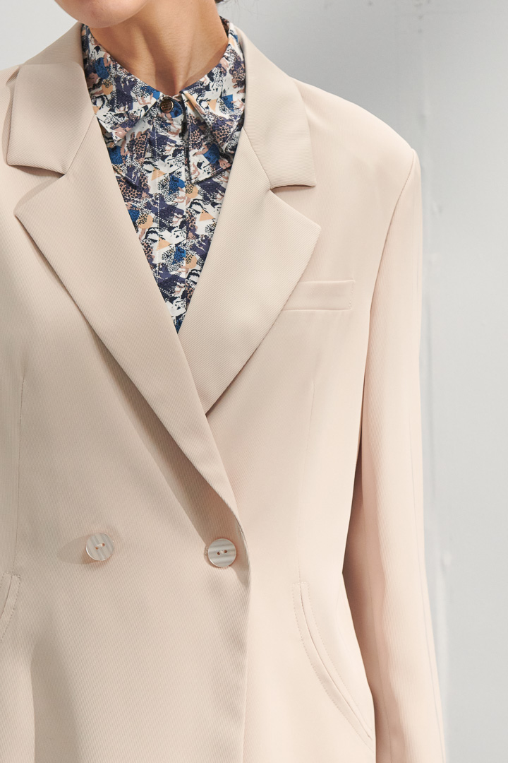 SST&C #Online Exclusive  Pink Beige Lapel Style Casual Women'S Suit Jacket | 8162204004  (Outlet)_5