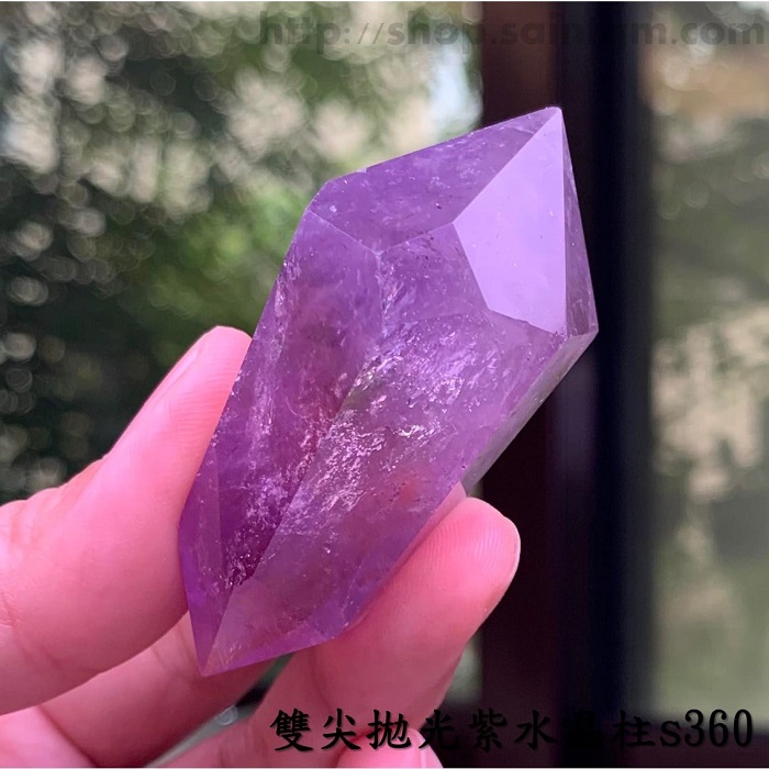 雙尖拋光紫水晶柱s360 (Amethyst) ~清理頂輪、智慧思緒清晰，活化腦部、覺知與直覺_3