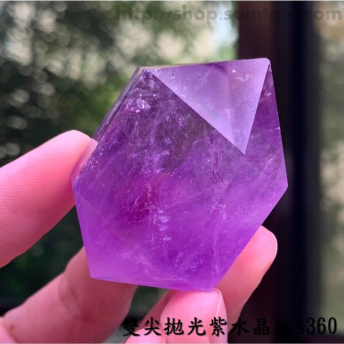 雙尖拋光紫水晶柱s360 (Amethyst) ~清理頂輪、智慧思緒清晰，活化腦部、覺知與直覺_4
