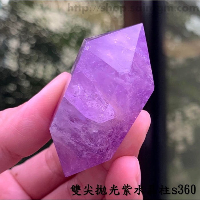 雙尖拋光紫水晶柱s360 (Amethyst) ~清理頂輪、智慧思緒清晰，活化腦部、覺知與直覺_6