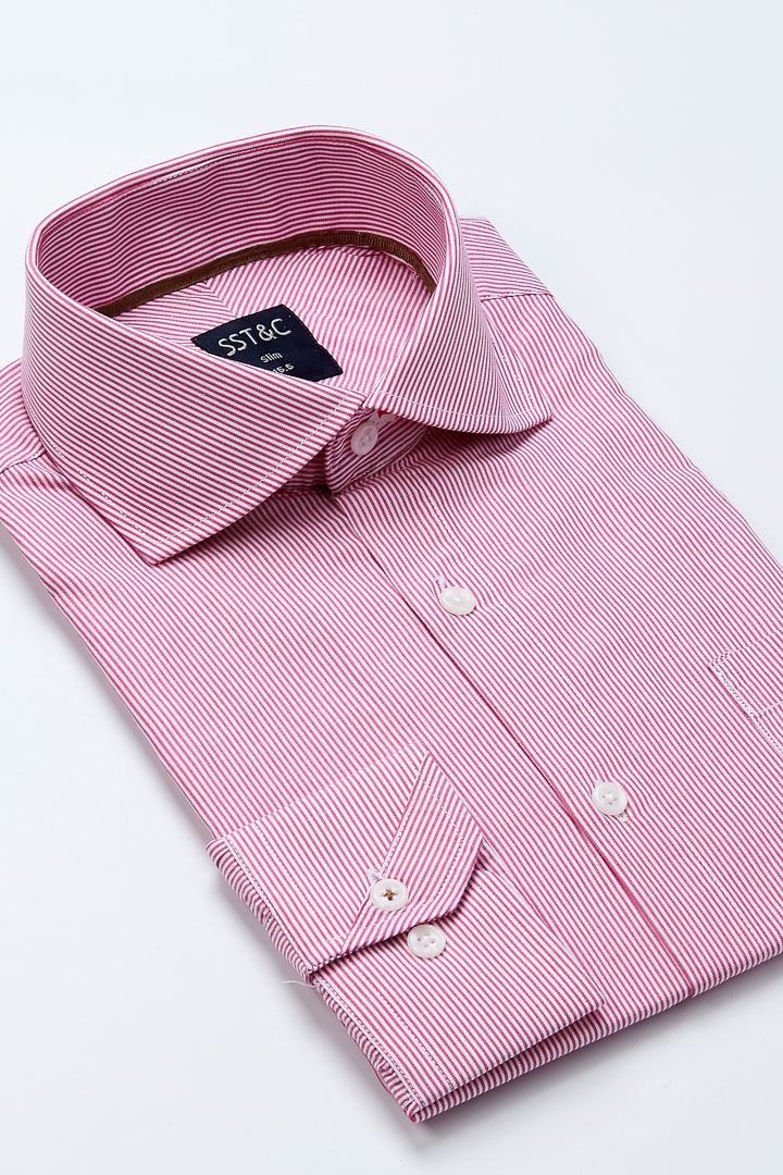 SST&C Pink Pinstripe Pattern Shirt | 0371809024  (Outlet)_1