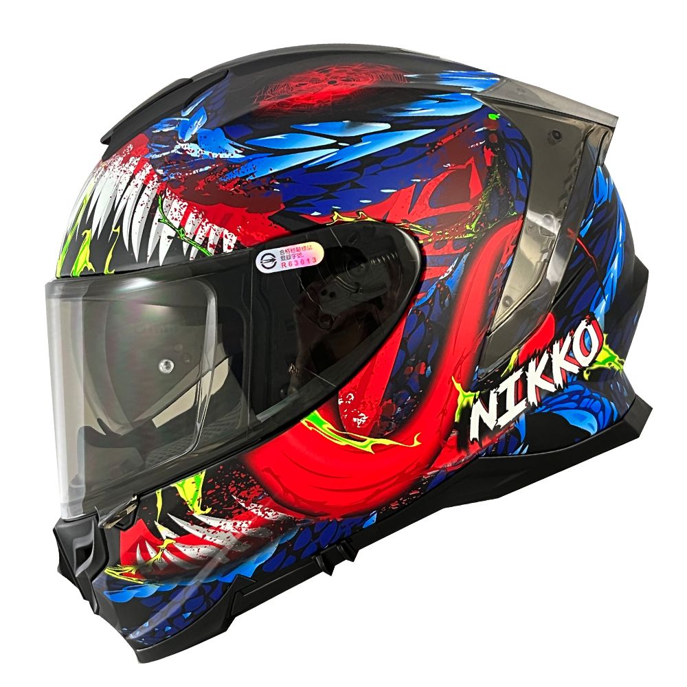 【新品預購】NIKKO N806II #12 re暴君：夜厄魔 消光黑紅 全罩式安全帽 (內藏墨鏡)【非現貨如有急用請洽LINE線上客服確認庫存避免等待過久】_0