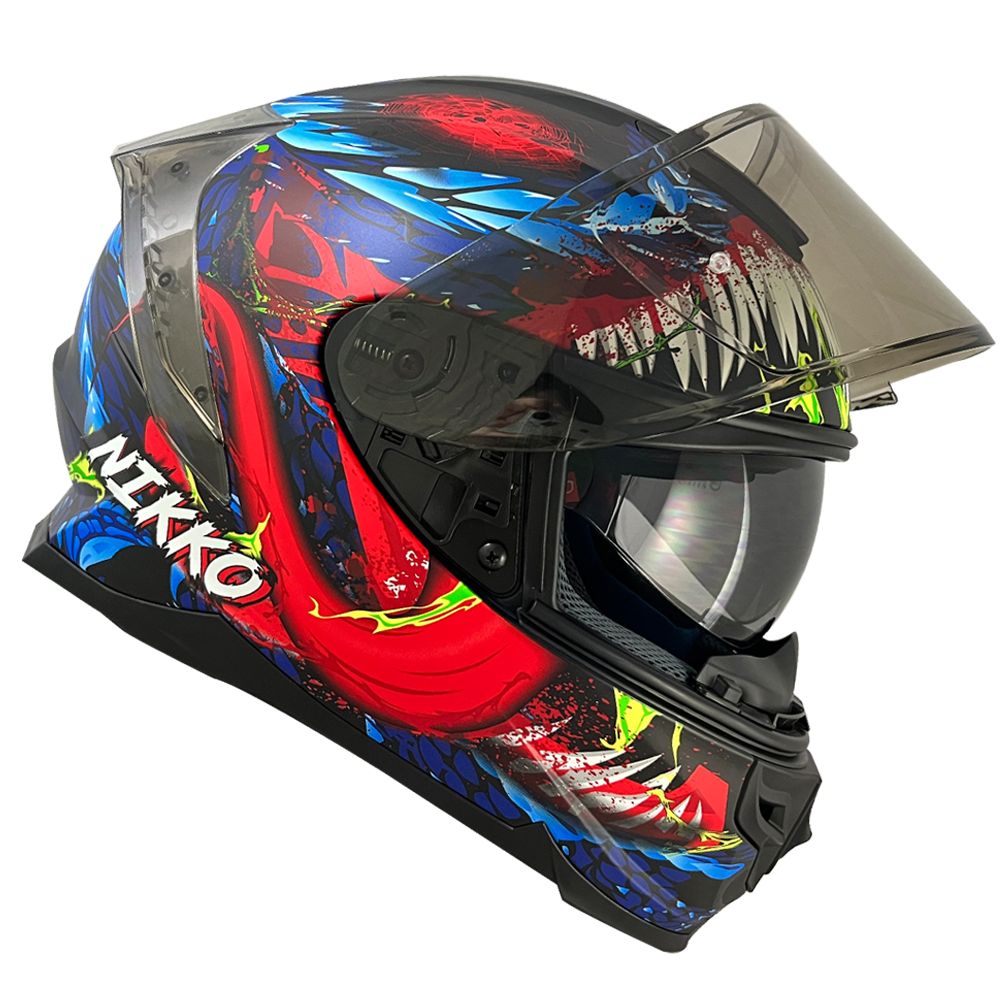 【新品預購】NIKKO N806II #12 re暴君：夜厄魔 消光黑紅 全罩式安全帽 (內藏墨鏡)【非現貨如有急用請洽LINE線上客服確認庫存避免等待過久】_1