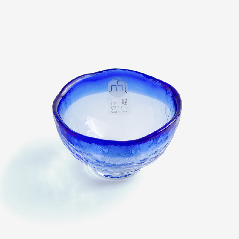 津輕 日製手作 50ml 玻璃清酒杯│湛藍│單品_0