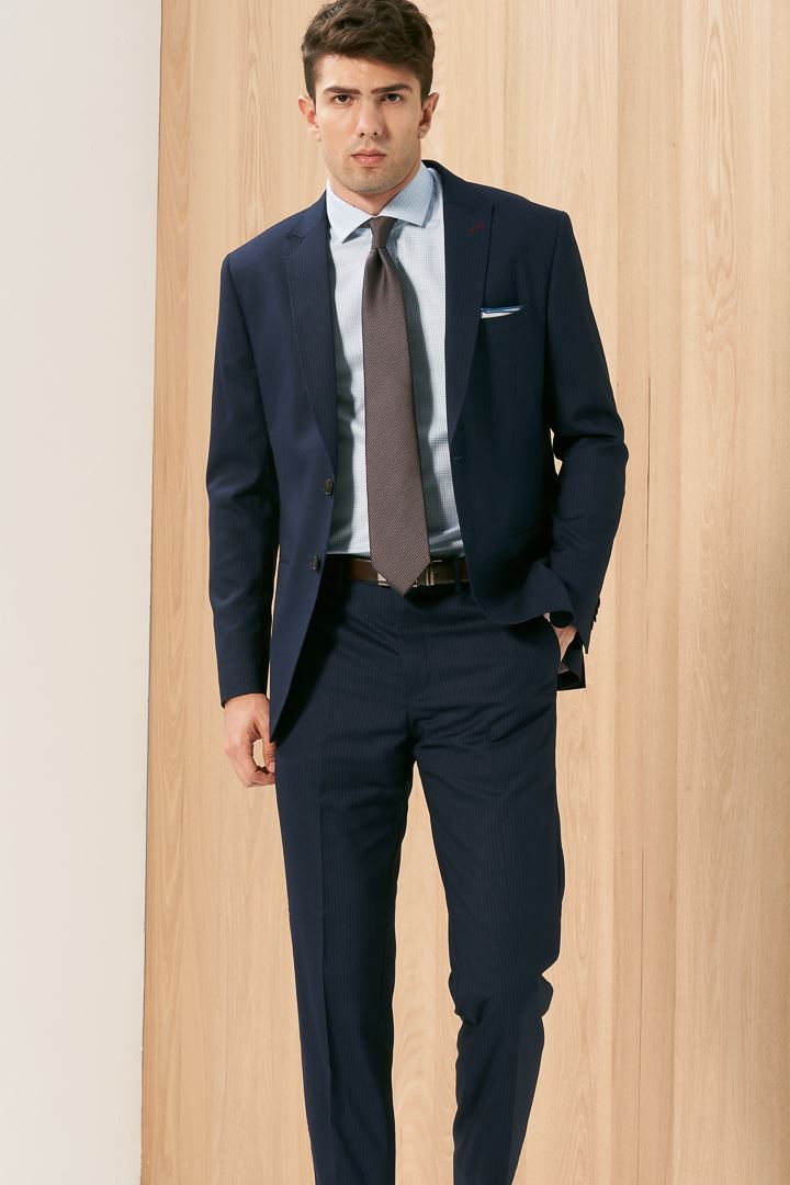SST&C Milan Collection - Textured Blue Shirt | 0312004008  (Outlet)_0