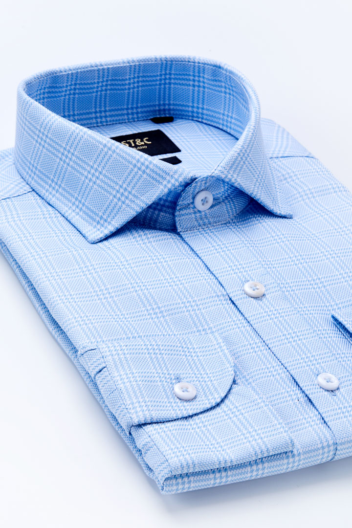 SST&C Milan Collection - Textured Blue Shirt | 0312004008  (Outlet)_3