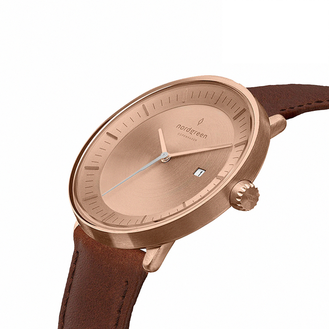 【限時加碼・贈原廠錶帶】ND手錶 Philosopher 哲學家 36mm 玫瑰金殼×磨砂金屬面 復古棕真皮錶帶 Nordgreen 北歐設計師手錶 PH36RGLEBRBM 熱賣中!_0