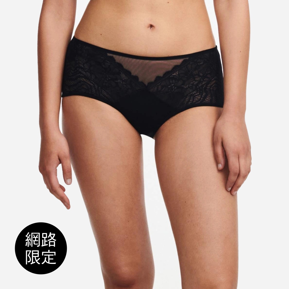 網路獨賣【Chantelle Easy Feel】平口內褲>S-L>黑色(94240_011)【Floral Touch】_0