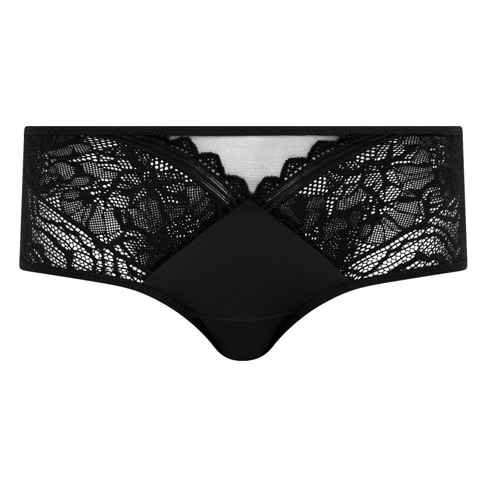 網路獨賣【Chantelle Easy Feel】平口內褲>S-L>黑色(94240_011)【Floral Touch】_3