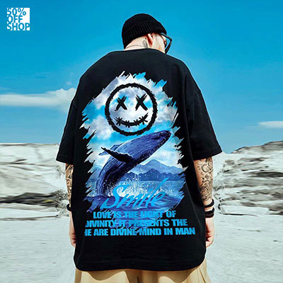 鯨魚塗鴉短TEE AIRism科技空氣材質 彈力 透氣 免燙防皺 防臭_1