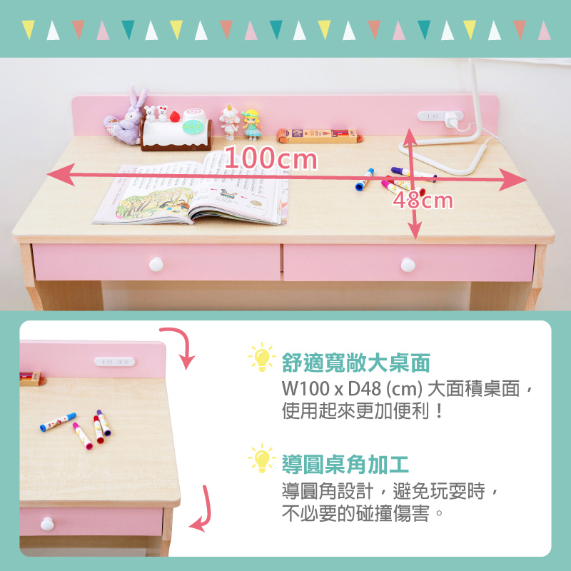 馬卡龍色系-兒童書桌/收納櫃/獨立筒椅組【台灣製】_1