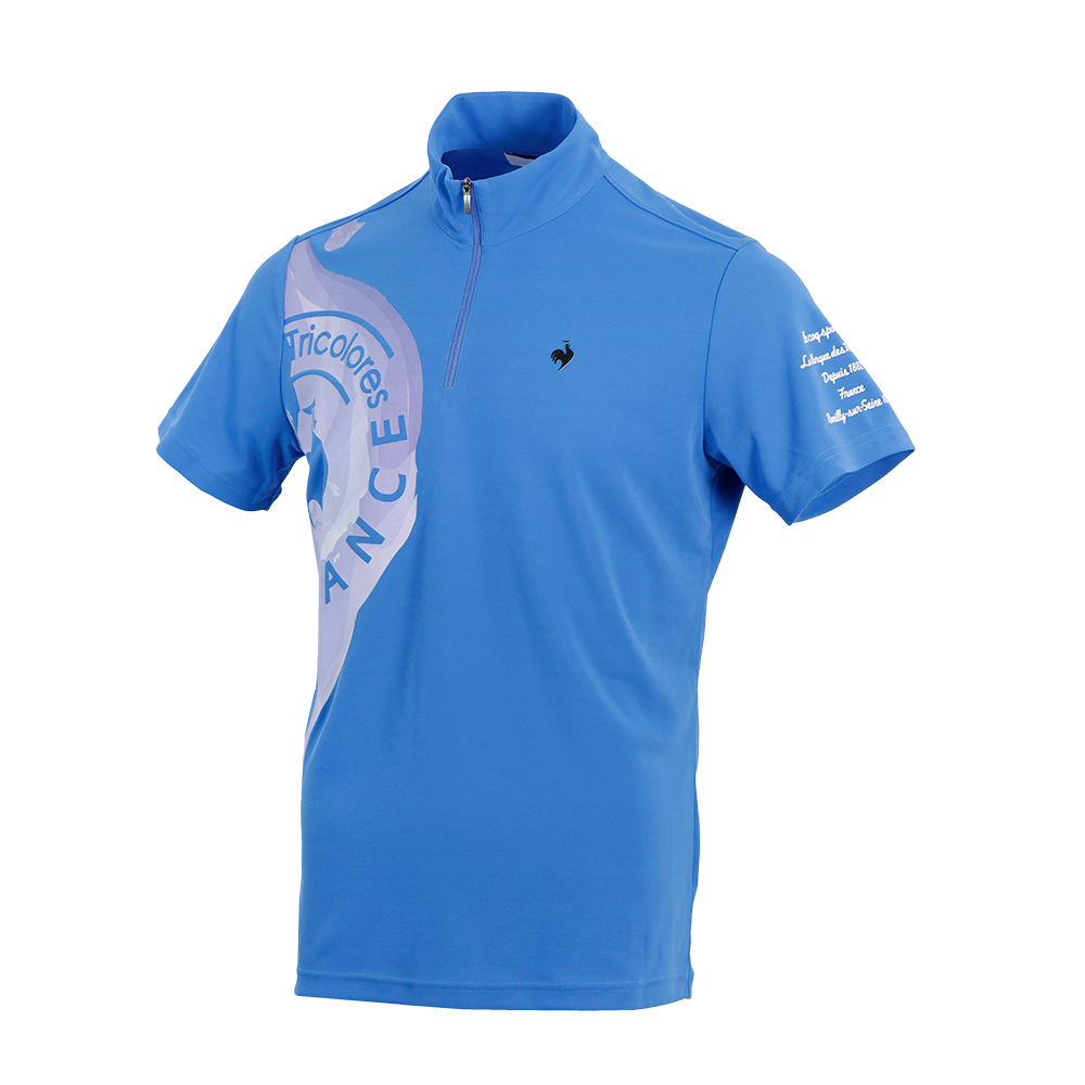 Le Coq Sportif Golf 男款藍色吸濕排汗親膚素材短袖立領衫 新光三越 Skm Online