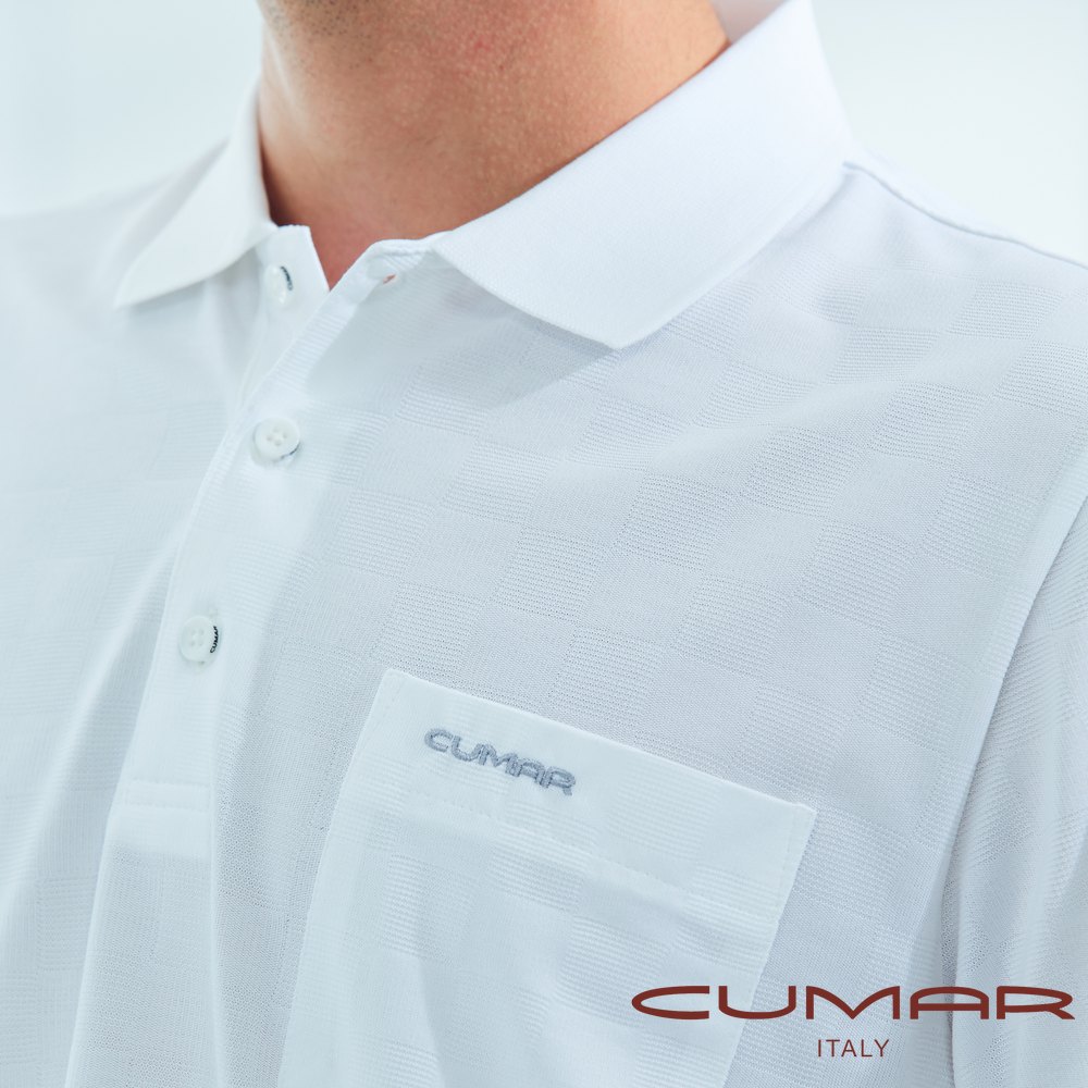 CUMAR 男裝短袖雙絲光棉格紋POLO衫(HiCool) / 228202