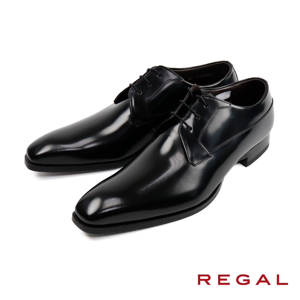 【REGAL】時尚經典素面綁帶德比鞋 黑色(21FR-BL)