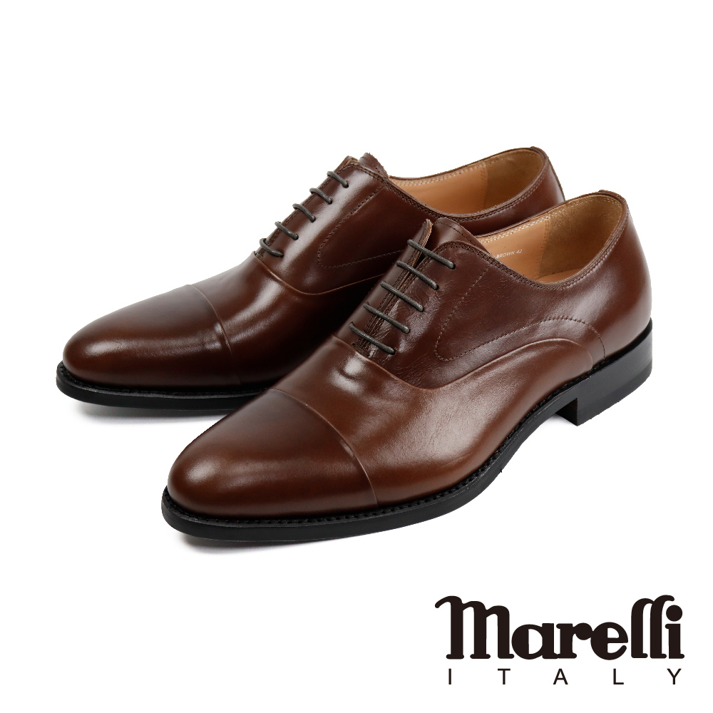 【Marelli】都會時尚橫飾牛津鞋 棕色(S92818-BR)
