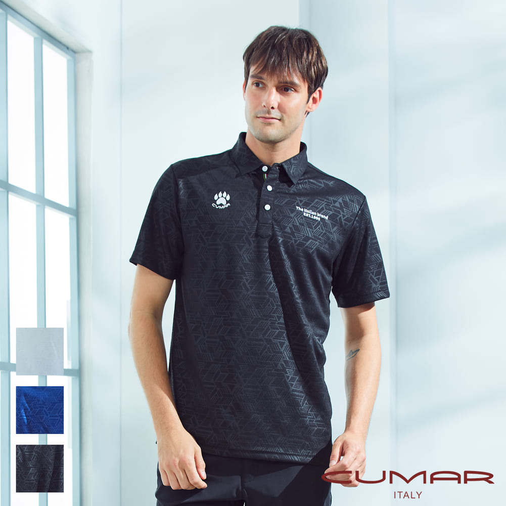 CUMAR 男裝短袖本布領壓花POLO衫/228239