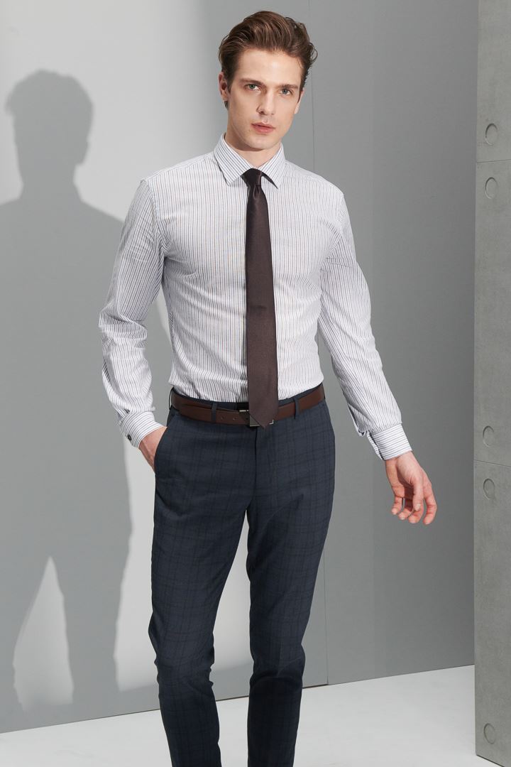 SST&C #Comfortable Cotton  Striped Pattern Linen-Like Standard Shirt | 0312205003  (Outlet)_1