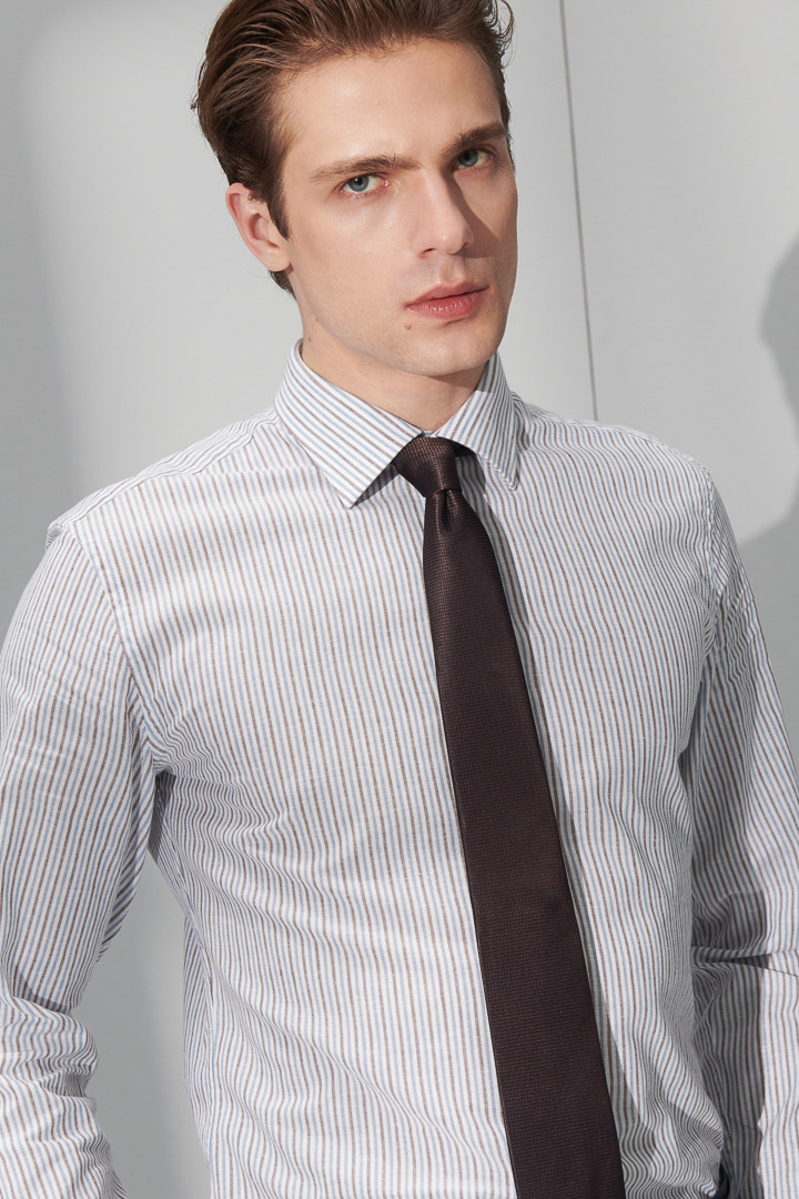SST&C #Comfortable Cotton  Striped Pattern Linen-Like Standard Shirt | 0312205003  (Outlet)_2