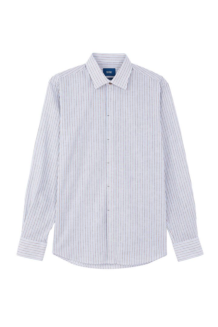 SST&C #Comfortable Cotton  Striped Pattern Linen-Like Standard Shirt | 0312205003  (Outlet)_6
