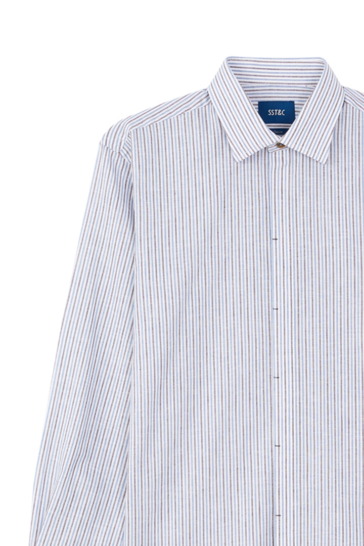 SST&C #Comfortable Cotton  Striped Pattern Linen-Like Standard Shirt | 0312205003  (Outlet)_7