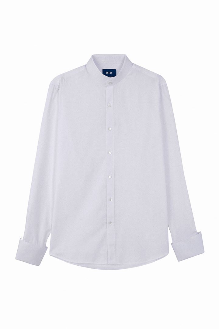 SST&C #Easycare  Stand Collar White Standard Shirt | 0312205005  (Outlet)_7