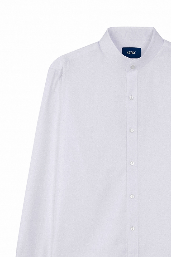 SST&C #Easycare  Stand Collar White Standard Shirt | 0312205005  (Outlet)_8