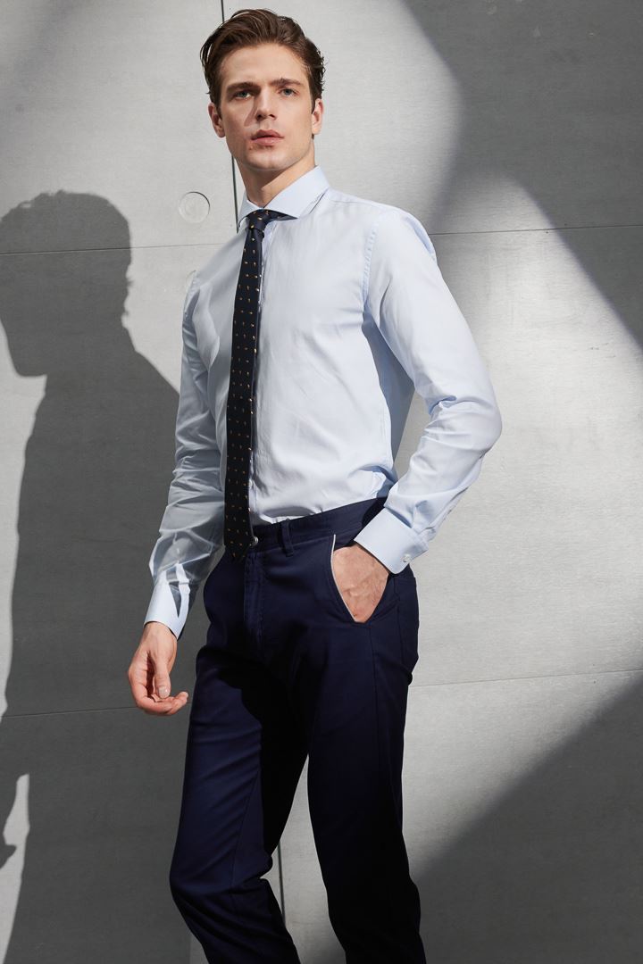 SST&C #Comfortable Cotton  Light Blue Slim Fit Shirt | 0312205008  (Outlet)_1