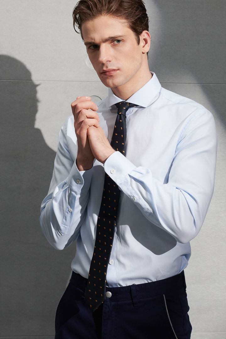 SST&C #Comfortable Cotton  Light Blue Slim Fit Shirt | 0312205008  (Outlet)_3