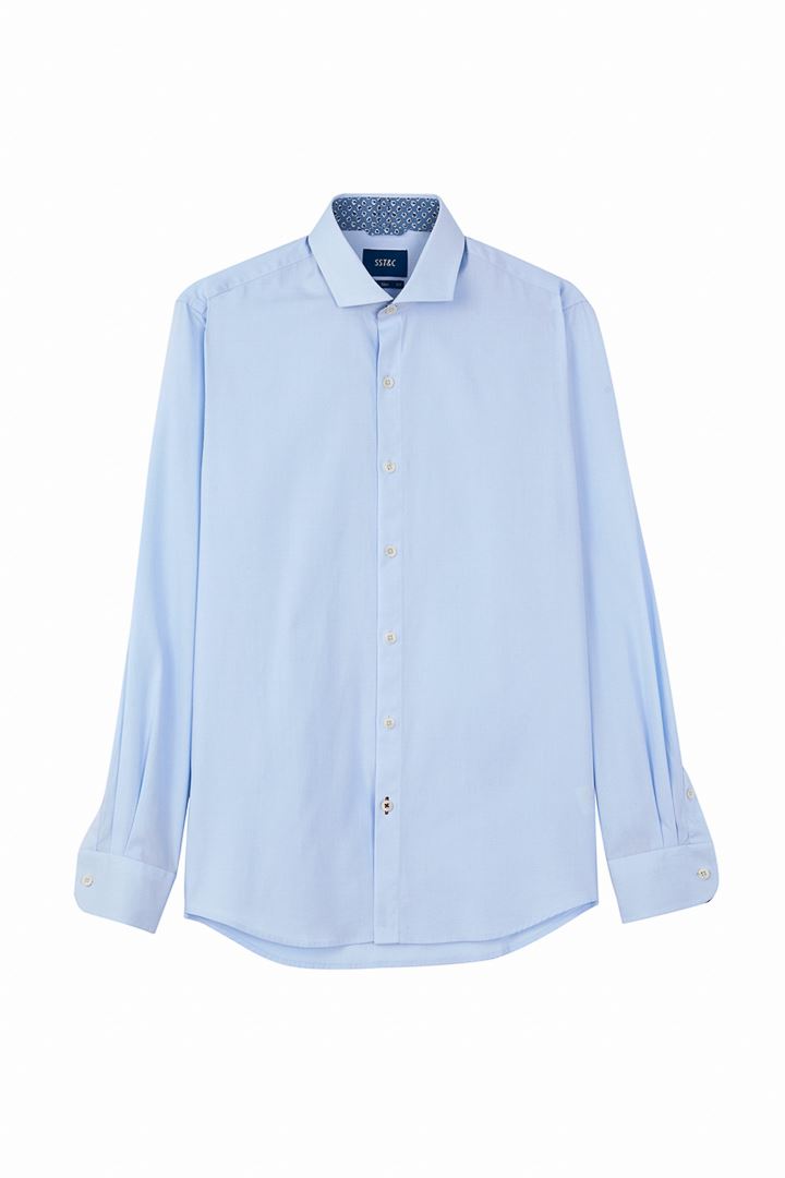 SST&C #Comfortable Cotton  Light Blue Slim Fit Shirt | 0312205008  (Outlet)_7