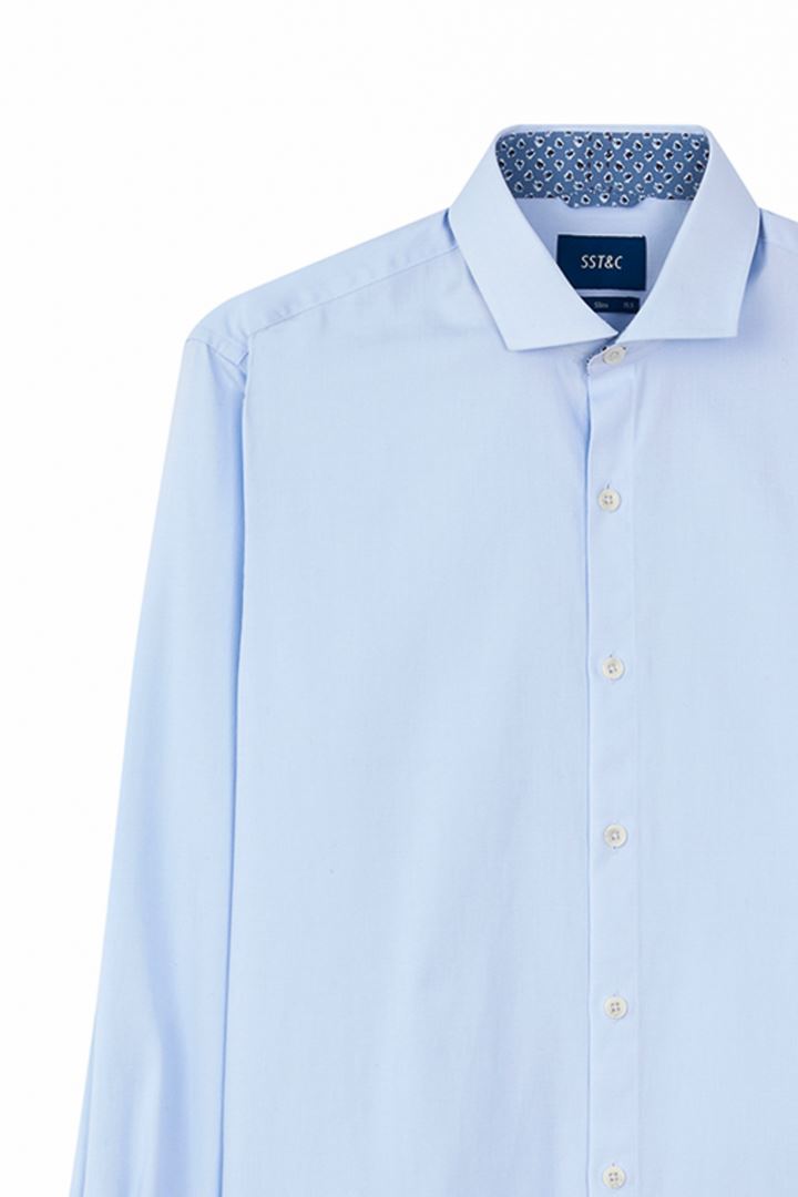 SST&C #Comfortable Cotton  Light Blue Slim Fit Shirt | 0312205008  (Outlet)_8